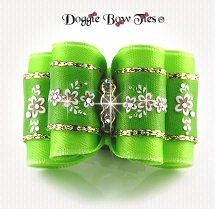 Dog Bow-Full Size, Brushing Beauty Crystal, Lime