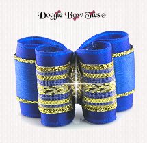 Dog Bow-Full Size, Metallic Chevron, UltraBlue