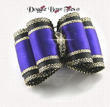 Dog Bow, Full Size, Black, Purple, Gold