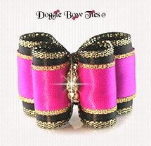 Dog Bow-Satin Elegance, Shocking Pink