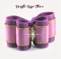 Dog Bow-Full Size, Sensational Satin, Amethyst