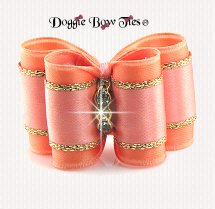 Dog Bow-Full Size, Sensational Satin, Peach