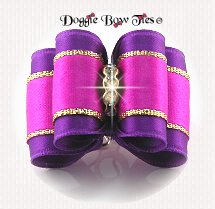 Dog Bow-Full Size, Sensational Satin, Purple