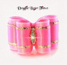 Dog Bow, Full Size, Sensational Satins, Pink