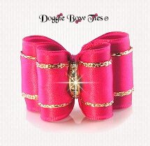 Dog Bow, Full Size, Sensational Satins, Raspberry Pink