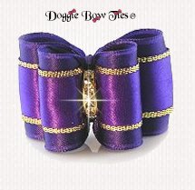 Dog Bow, Full Size, Sensational Satins, Royal Purple