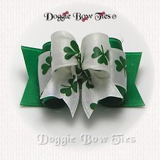 Dog Bow-Full Size,Holiday,St Patrick's Day Bow Tie~WHITE