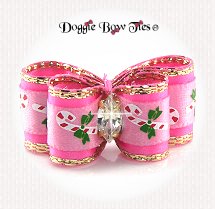Dog Bow-DL Puppy, Christmas,Pink Candy Cane