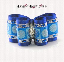 Dog Bow-Full Size, Holiday Christmas, Royal Blue Let it Snow