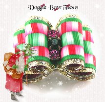 Dog Bow-Full Size Holiday Candy Shoppe Green