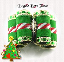 Dog Bow-Full Size, Christmas Peppermint Twist
