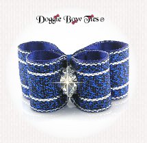 Dog Bow-Puppy DL, Christmas, Royal Blue Sparkle