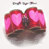 Dog Bow-Full Size,Holiday,Red Heart to Heart Valentine