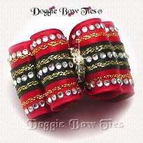 Dog Bow-Full Size, Red,Diamond Jubilee, red & black