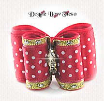 Dog Bow-Full Size, Red Bows, Swiss Dot Classic