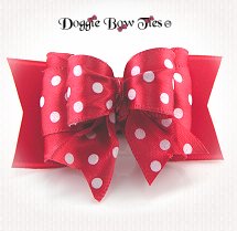 Dog Bow-Full Size, Bow Ties, Swiss Dot Red