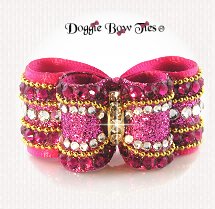 Dog Bow, In Between Size, Crystal, Camillia