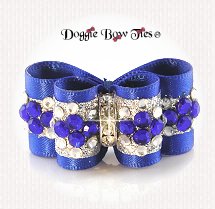 Dog Bow, In Between Size, Crystal, Ultra Blue