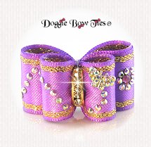 Dog Bow-InBetween Size, Butterfly in Flight-Lilac