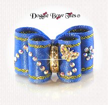 Dog Bow-InBetween Size, Butterfly in Flight-Royal