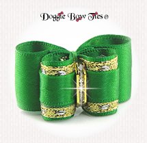 Dog Bow-Inbetween Size, Classic Style, Emerald Green