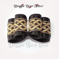 Dog Bow-In Between Size,Celtic Bling Gold/Black
