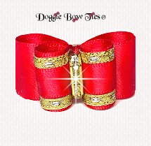Dog Bow, In Between Size, Classic Hot Red