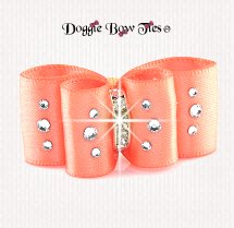 Dog Bow, In Between Size II, Swarovski Crystal PEACH