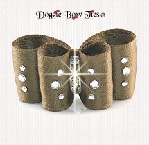 Dog Bow, In Between Size II, Swarovski Crystal SABLE 