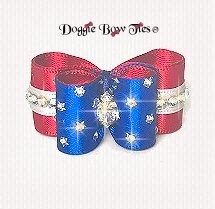 Bow-In Between Size II Patriotic Crystal Stars