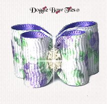 Dog Bow, In Between Size, Victorian Roses Delphinium