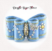 Dog Bow-Inbetween Size, Butterfly in Flight, Powder Blue