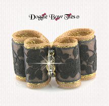 Dog Bow-Inbetween Size, Chantilly Lace, Champagne