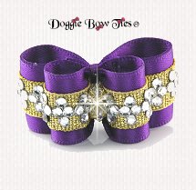 Dog Bow~InBetween Size, Crystal Diamond Band, Ultra Violet