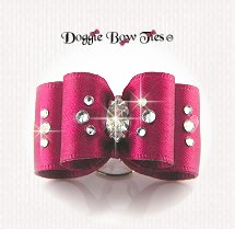Dog Bow-Inbetween Size, Crystal Satin, Beauty