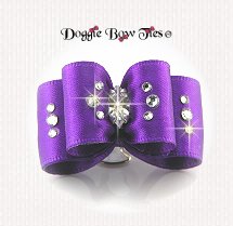 Dog Bow-Inbetween Size, Crystal Satin, Ultra Violet