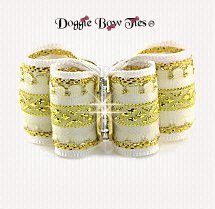 Dog Bow-Inbetween Size, Diamond band, White and Gold