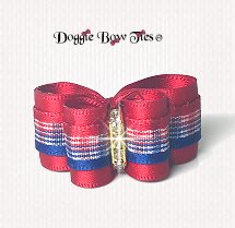 Dog Bow-Inbetween Size, Plaid, Patriotic