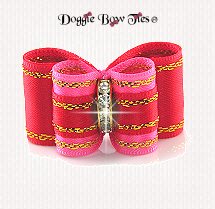 Dog Bow-Inbetween Size, Red, Pink