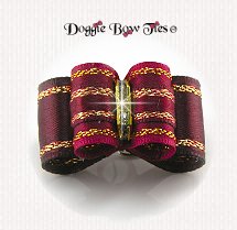 Dog Bow-Inbetween Size, Shades of Burgundy
