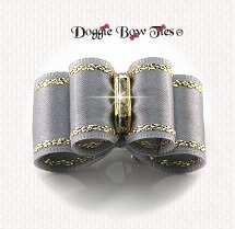 Dog Bow-Inbetween Size, Silver Grey