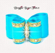 Dog Bow, In Between Size, Tornado Blue