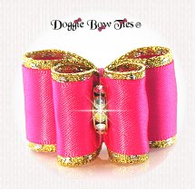 Dog Bow-Petite Full Size, Virtual Pink