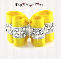 Dog Bow-Petite Full Size, Crystal Diamond Band~Dandelion
