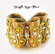 Dog Bow-Petite Full Size, Champagne Sparkle, Crystal