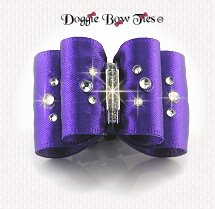 Dog Bow-Petite Full Size, Crystal Deep Purple