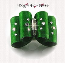 Dog Bow-Petite Full Size, Crystal Emerald