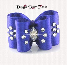 Dog Bow~Petite Full Size, Crystal Flower, Grappa