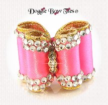 Dog Bow-Petite Full Size, Passion Fruit, Crystal