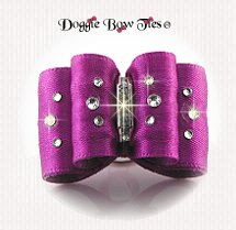 Dog Bow-Petite Full Size, Crsytal Festive Fuchsia